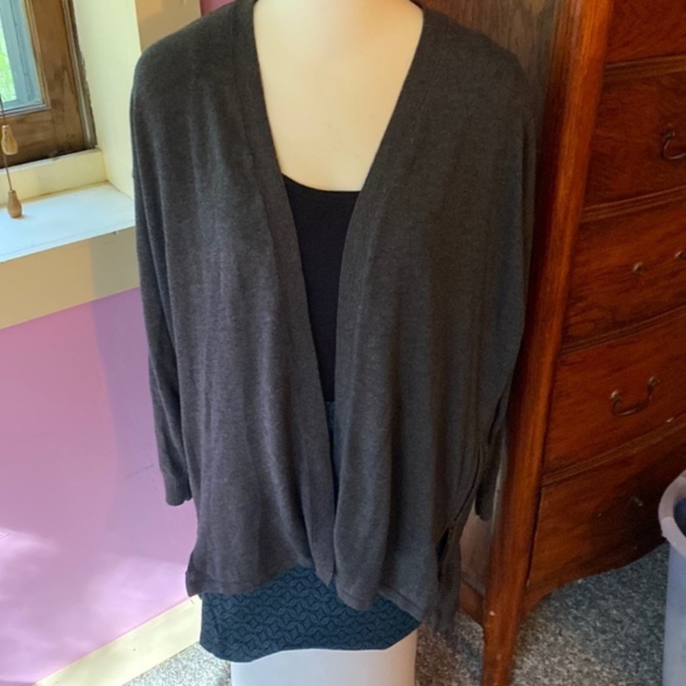 Open Front Cardigan With Side Zip Detail